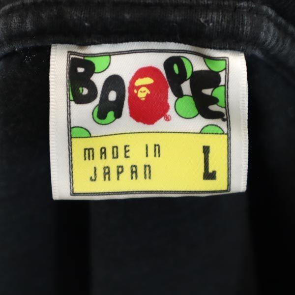 Bape Fabricat în Japonia Imprimeu Tricou cu mânecă scurtă L Logo Negru Bărbați Second-hand