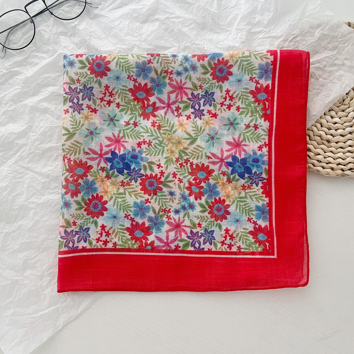 

Весенне-летние цветы Сладкий маленький квадратный шарф Женский маленький свежий Мори декоративный шарф Головной платок Идиллический стиль 58-58CM