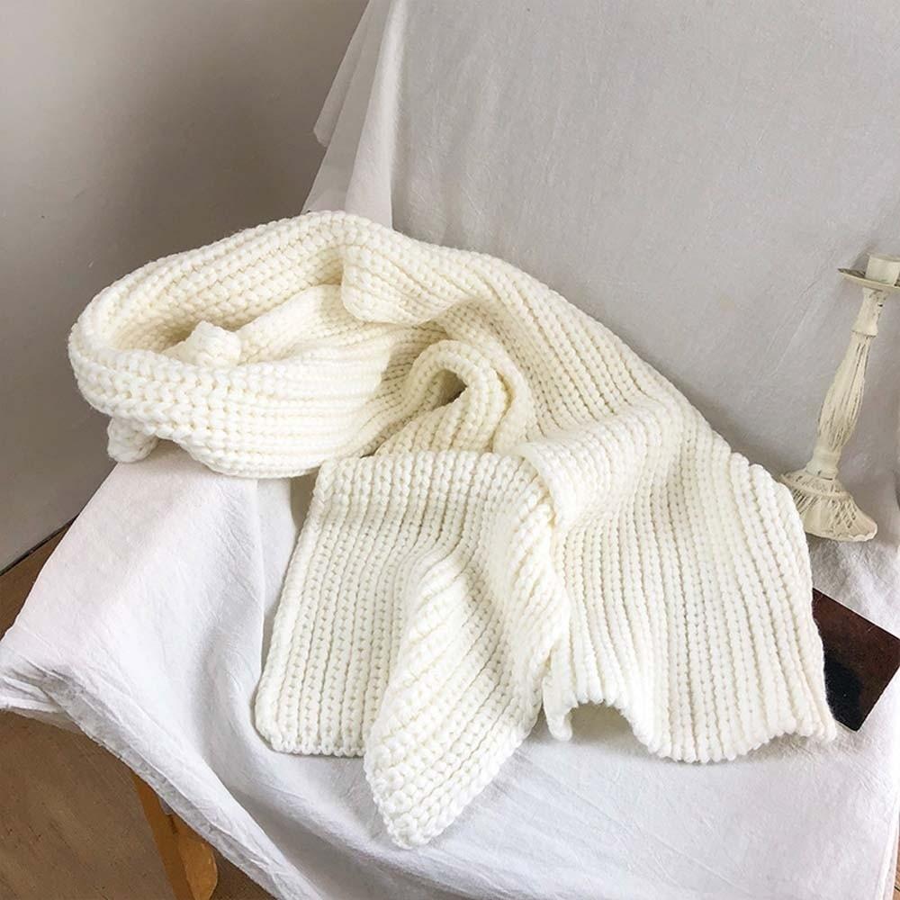 Acrylic Fibers Knitting Wool Scarf Polyester Winter Warmer Scarf  Windproof