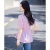 Women's V-Neck Tie-Waist Short Sleeve Blouse