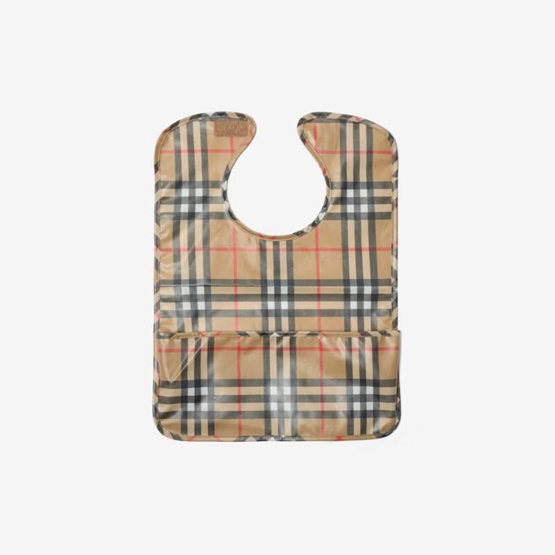 Burberry Baby Plaid Coated Cotton Bib