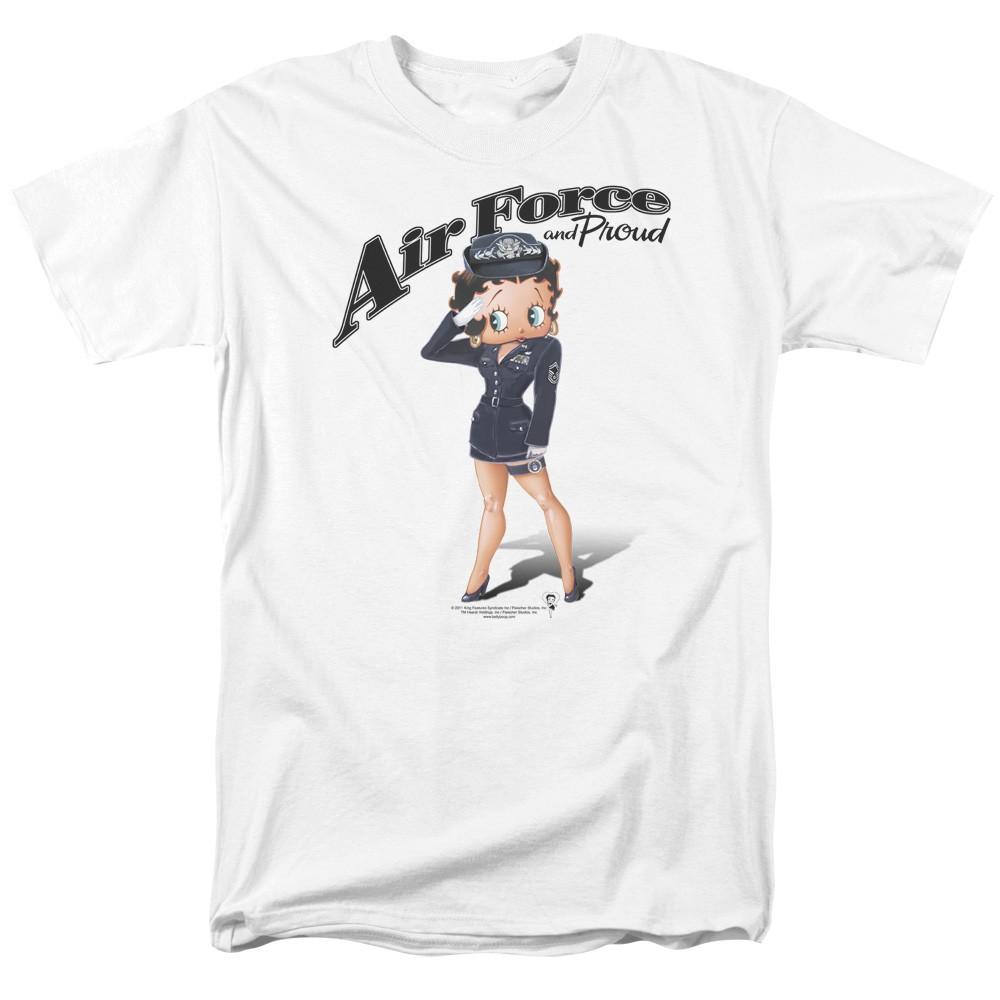 Betty Boop - Air Force Boop - Adult Unisex Short Sleeve T-Shirt - White S
