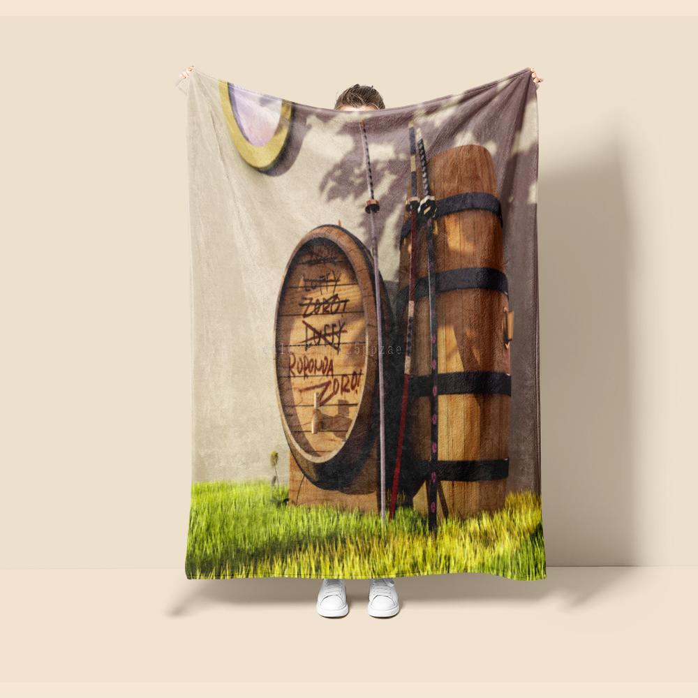 Flannel Thin Blanket One Piece Animation Luffy Four Seasons Blanket.for Sofa, Beds, Living Room, Travel Picnic Blanket Gifts