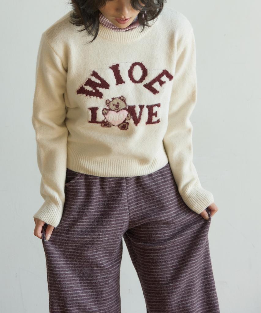 WIOE Stripe Fleece Banding Pants_Purple