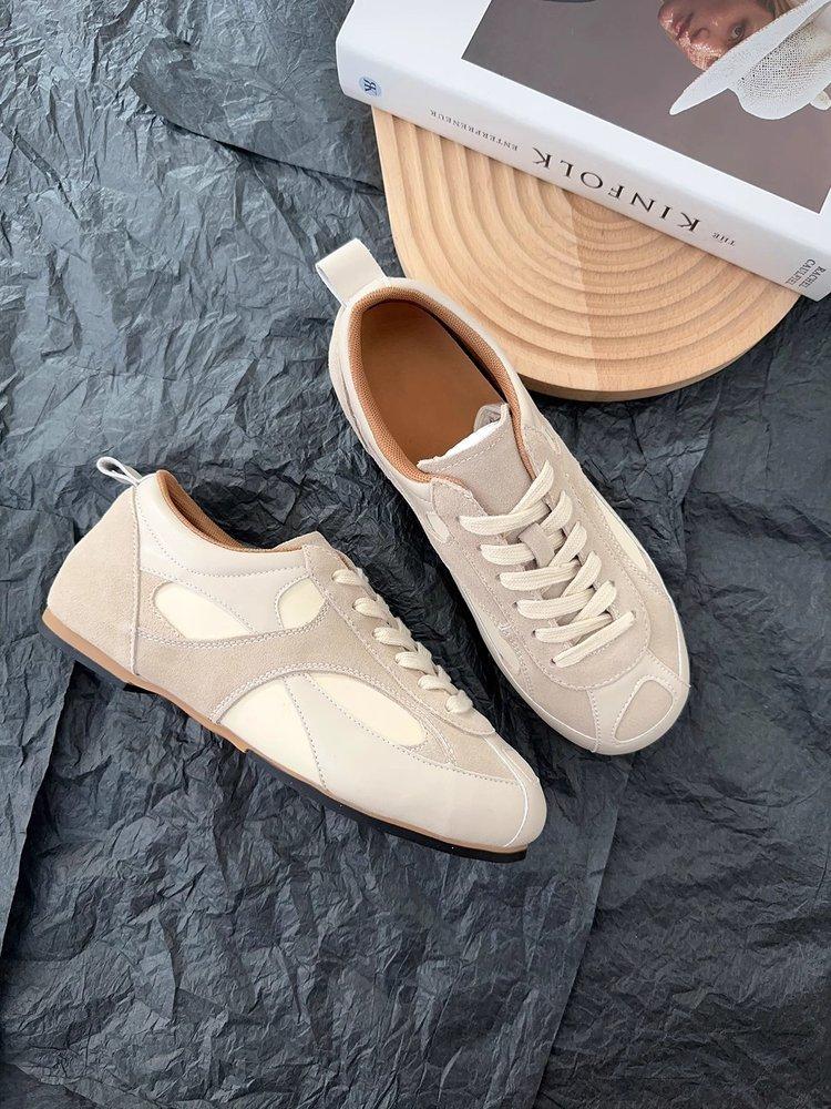 

2025 осень новый кожаный нишевый дизайн ретро сочетание цветов бордовый Dexun Forrest Gump обувь универсальная спортивная и повседневная обувь 40