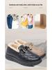 Women's Winter Non-Slip Velvet-Lined Leather Bean Cotton Shoes - Soft Sole, Waterproof, Warm, for Walking