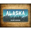 1pc Mountain Scene Alaska License Plate Welcome Adventure Auto Tag Outdoor Travel Personalized Metal Sign