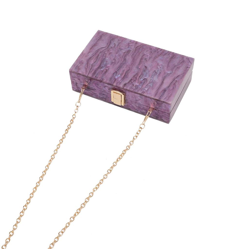 Women's Marble Pattern Acrylic Evening Crossbody Bag