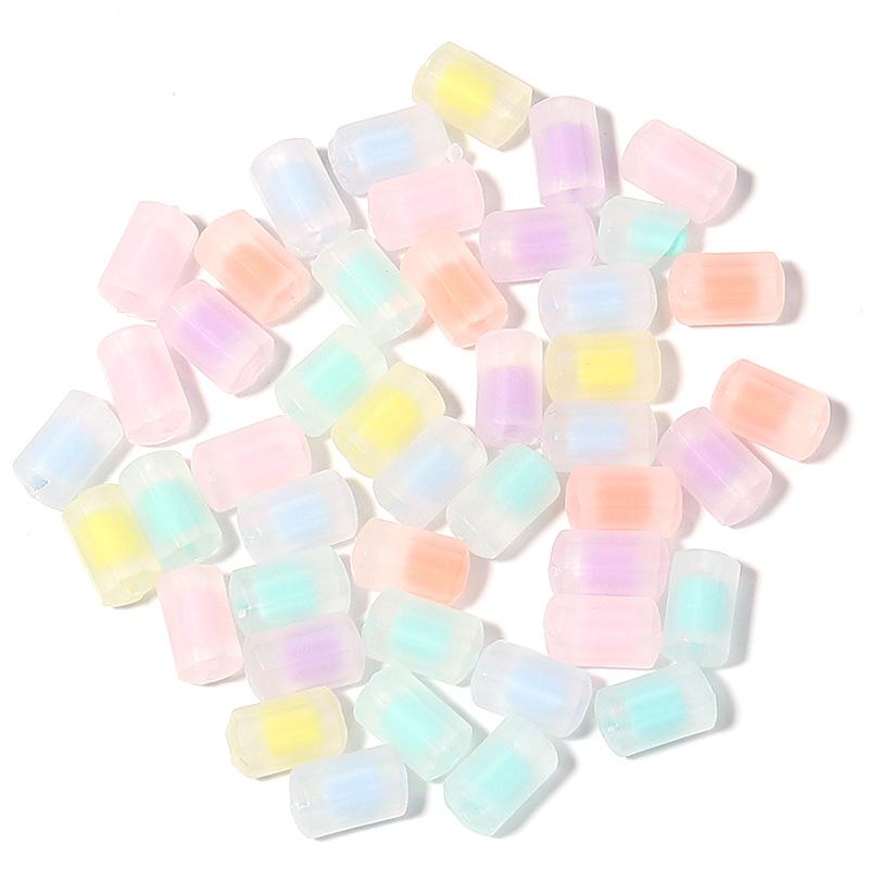 50pcs/lot Colored Acrylic Round Beads Loose Spacer Star Flower Pumpkin Bead For Girls DIY Charm Jewelry Making Bracelet Necklace