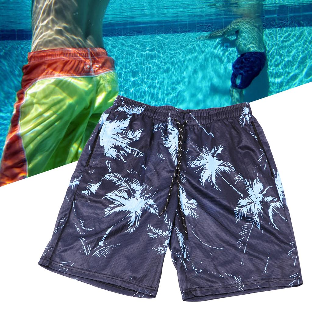 Men Beach Pants Breathable Fast Drying Comfortable Loose 3D Printed Board Shorts for Pool Surfing