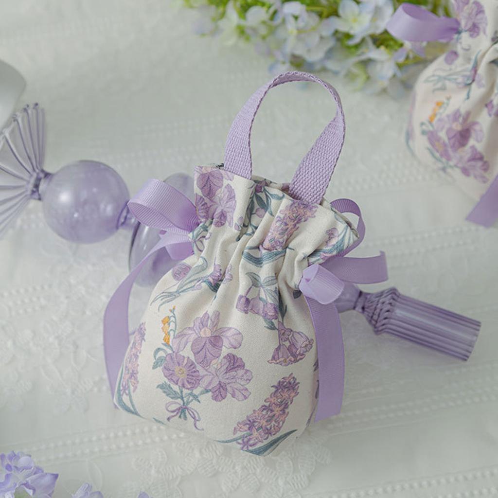 Elegant Florals Print Candy Storage Bag for Bridals Showers Birthday Parties and Holiday Celebration Sturdy Canvas