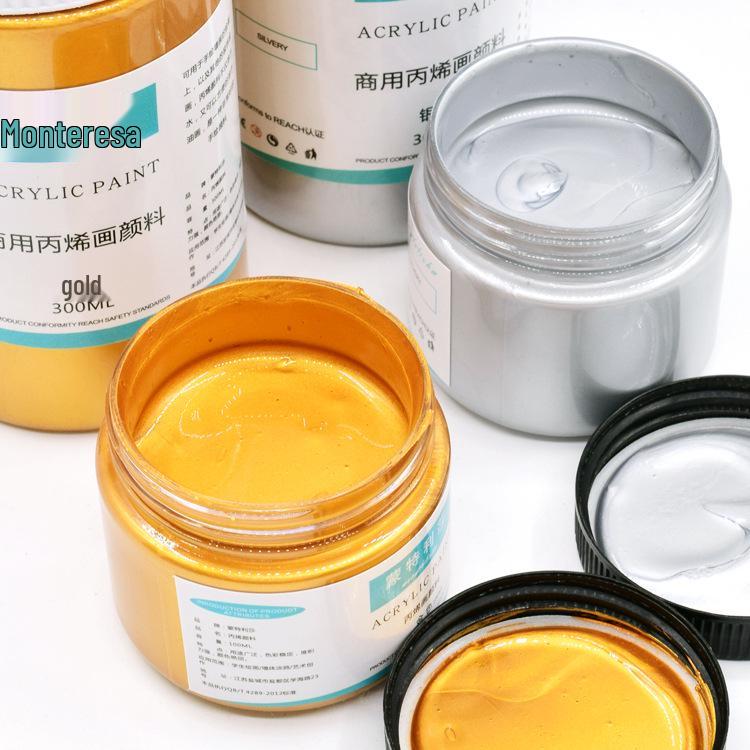 Metallic Gold and Silver Acrylic Paint Set: 100ml/300ml/2L for Wall and Doll Painting