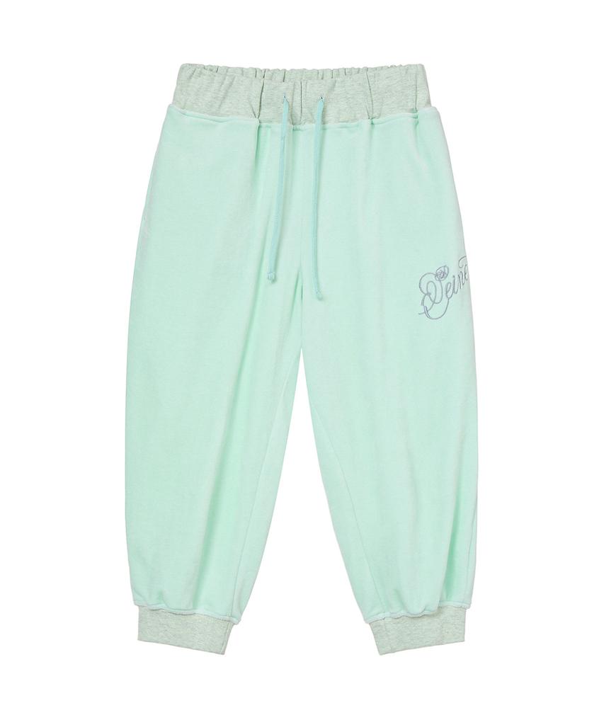 DEINET Rose Typo Capri Jogger Pants In Mint
