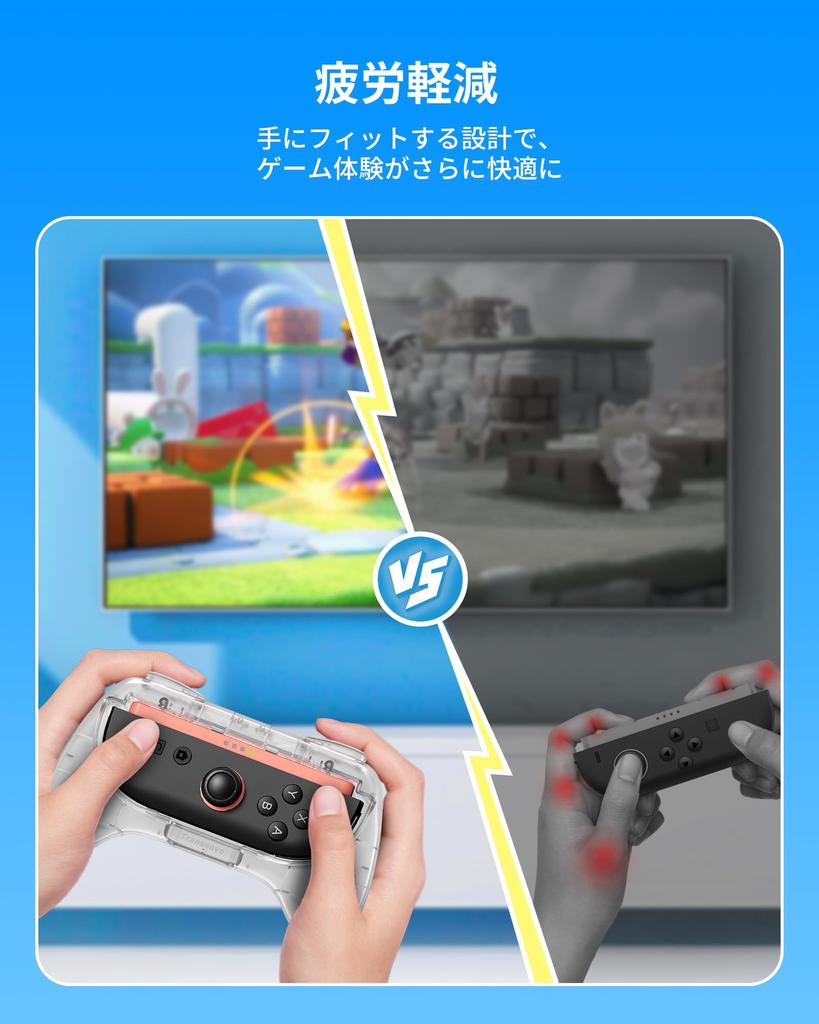 TRANSNOVO Set aus 2 Griffen für Switch 2 Controller Ergonomisches Design mit stoßfesten und erweiterten SL- und SR-Tasten Joy-Con (2025) Joy-Con - Rutschfest