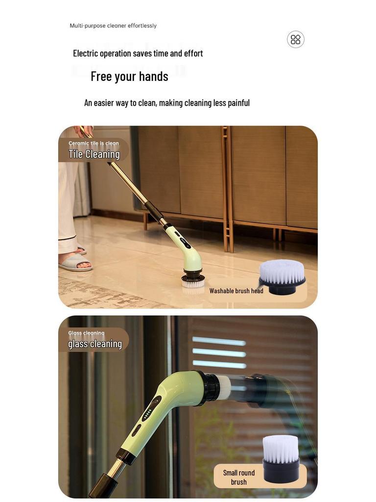 Wodoodporny Ręczny Elektryczny Zmywak Gąbka - Bezprzewodowy, Wielofunkcyjny do Czyszczenia Kuchni i Podłóg