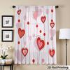 Romantic Red Pink Heart Shaped Window Curtain Single Piece Valentine Day Bedroom Decorative Cool Sweet Curtains Polyester With Rod Pocket Decor