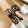 Fashion Thick-Soled Fluffy Shoes For Women'S Velvet Warm Rabbit Fur Cotton Shoes Non-Slip Comfort Women'S Shoes Zapatos De Mujer