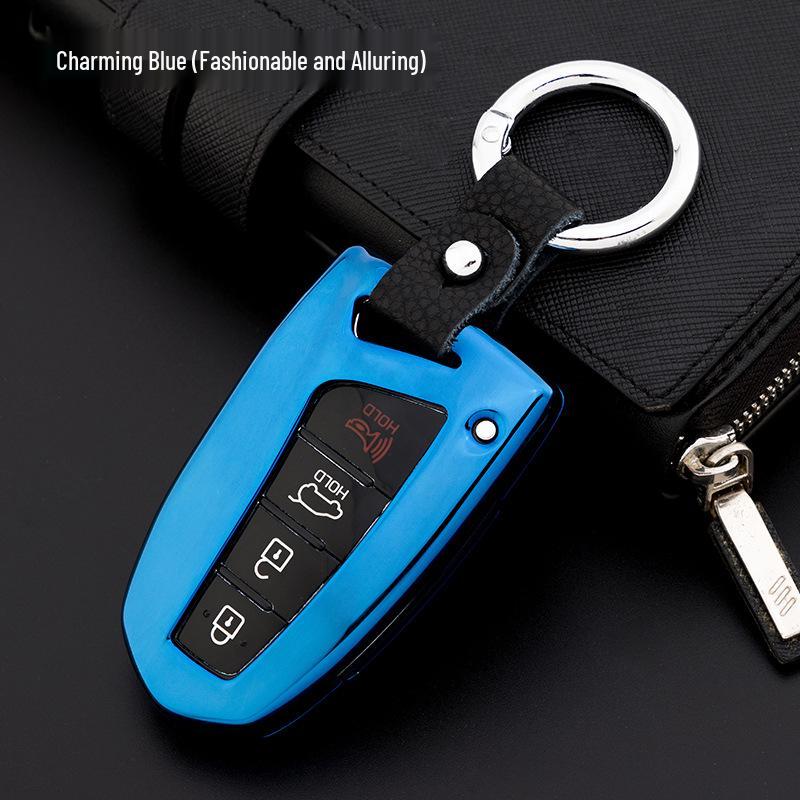 Hyundai Mistra, Elantra, ix35, Santa Fe, Sonata 9, Tucson Genuine Leather Car Key Cover