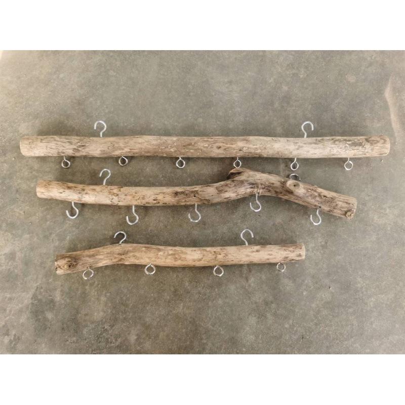 Retro Wooden Driftwood Wall-Mounted Jewelry Rack Hook