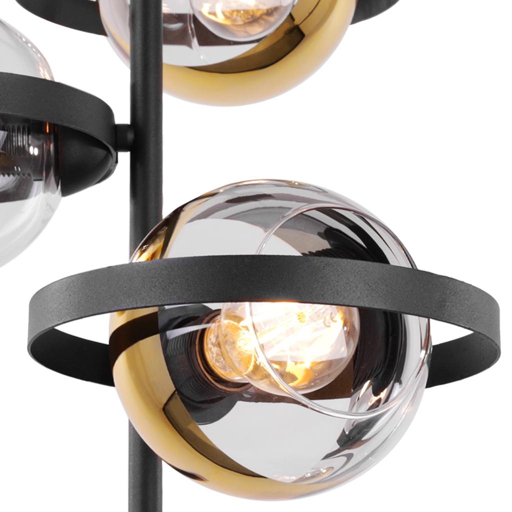 Ronda Schwarze Deckenleuchte 3-flammig Goldene Lampe E27