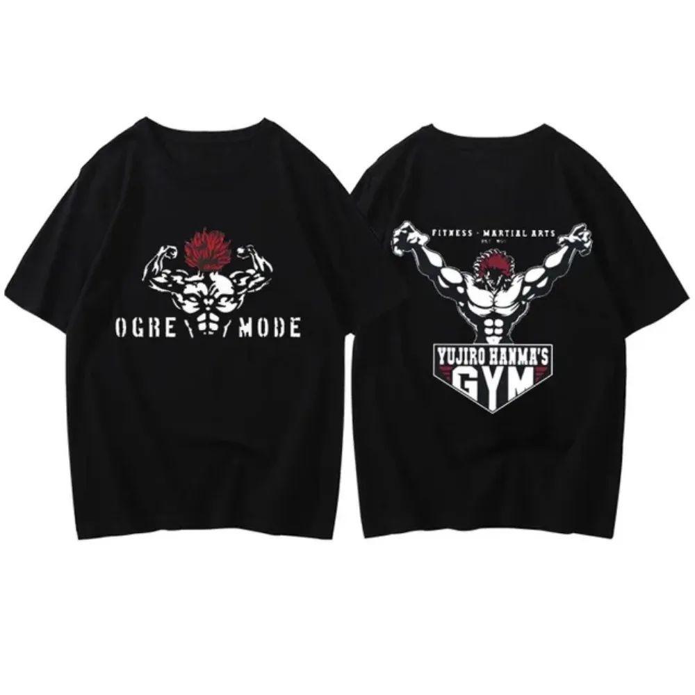 Anime Baki The Grappler Yujiro Hanma Gym Vintage Couples T-shirts Manga Harajuku Unisex T Shirt Casual Summer Cool Tshirt Tops
