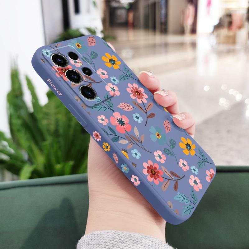 Flowerstalk Flower Phone Case For Samsung Galaxy S25 S24 S23 S22 S21 S20 Ultra FE S10 S10E Plus Note 20 Ultra Silicone Cover