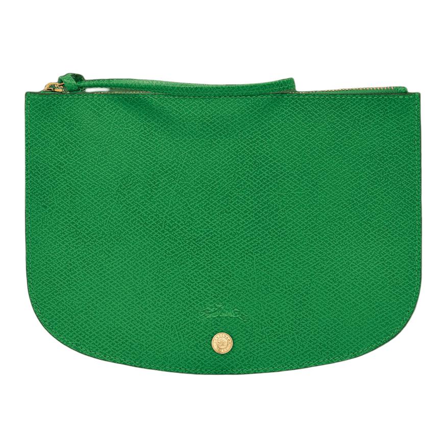 Longchamp Épure Zipper Closure Wrist Strap Leather Clutch Women clutch Green 10250HYZ129 Basic Set (Bag+Dust Bag)