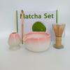 Japanese Ceramic Matcha Tool Set: Spout Bowl & Hundred-Bristle Whisk for Tea Ceremony