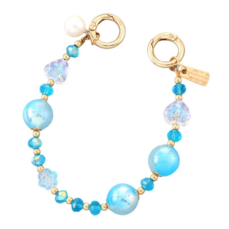 Beaded Phone Bracelet Strap,Phone Beaded Wrist Strap Phone Bracelet Lanyard for Women Phone Keychains Charm