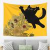 Vincent Van Gogh Blumen Katze Wandteppich Wandbehang Ästhetische Heimdekoration Wandteppiche für Schlafsaal