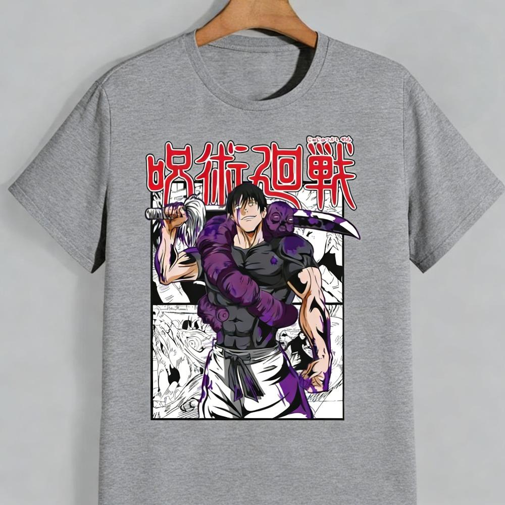Jujutsu Kaisen Fushiguro Toji Unisex Pure Cotton Tshirt 2026 Summer Anime Print Round Neck Loose Family Short Sleeved Top