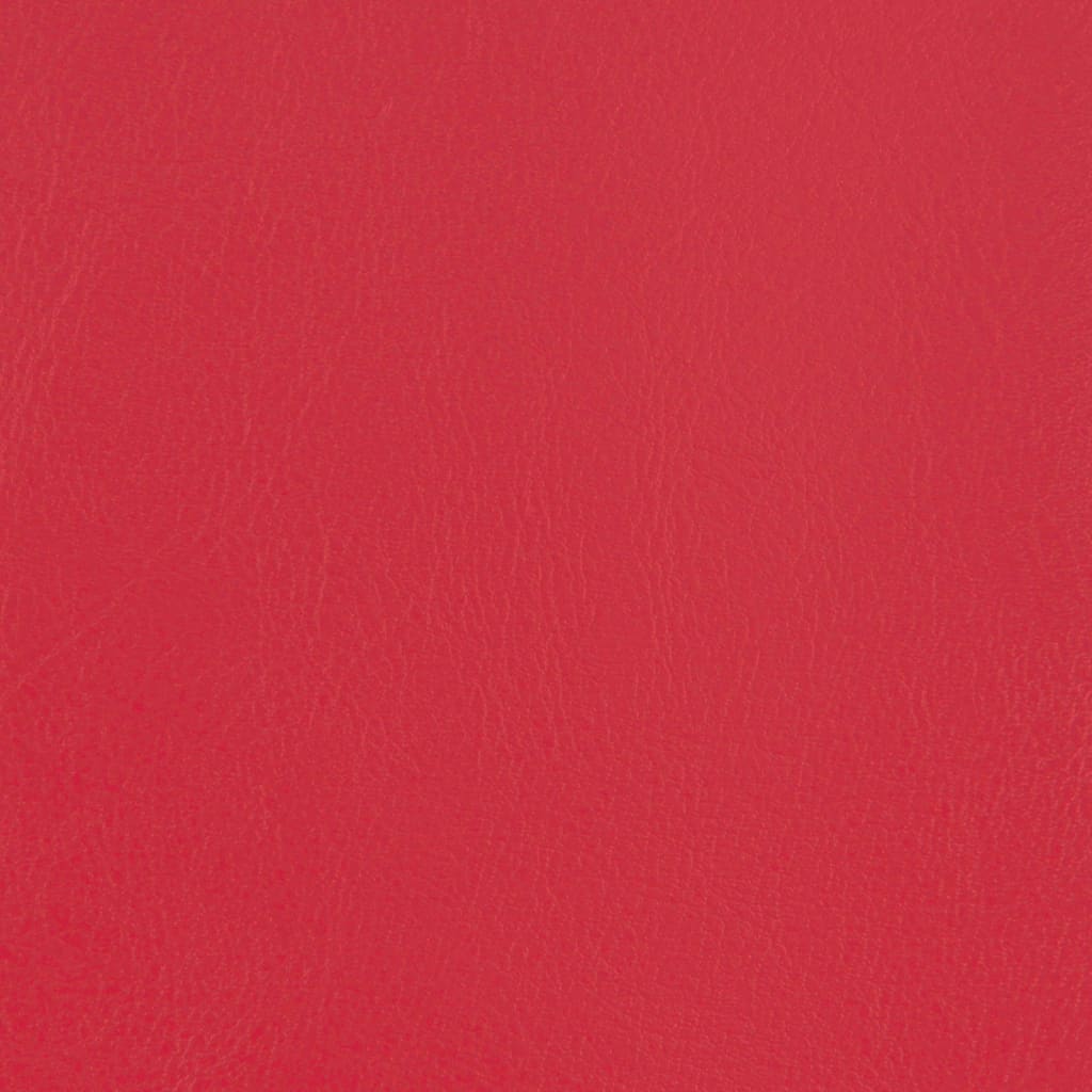 Club Armchair with Footstool Red Faux Leather