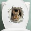 3D Peeking Bunny Toilet Stickers, Cute Breaking Wall Rabbit Waterproof Removable Self-Adhesive