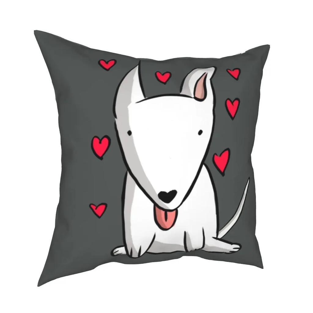 Wohndekor Lustig Niedlich Bullterrier Muster Druck Kissenbezug Polyester Kissenbezug Dekor 45x45cm
