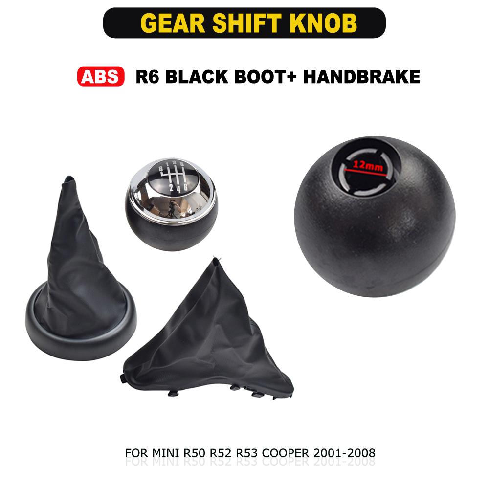 Gear Shift Knob Lever Shifter Pen Gearbox Gaiter Boot Collar Case For BMW Mini Cooper R50 R52 R53 2001-2004 2005 2006 2007 2008