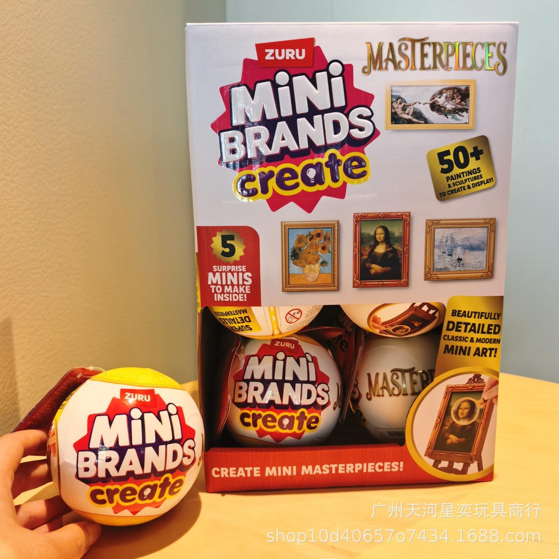 Zuru Mini Brands Создай шедевры Миниатюрные художественные модельные наборы 5 сюрпризов Мини 50+ Картины Скульптуры Для коллекционеров Дисплей 1pc