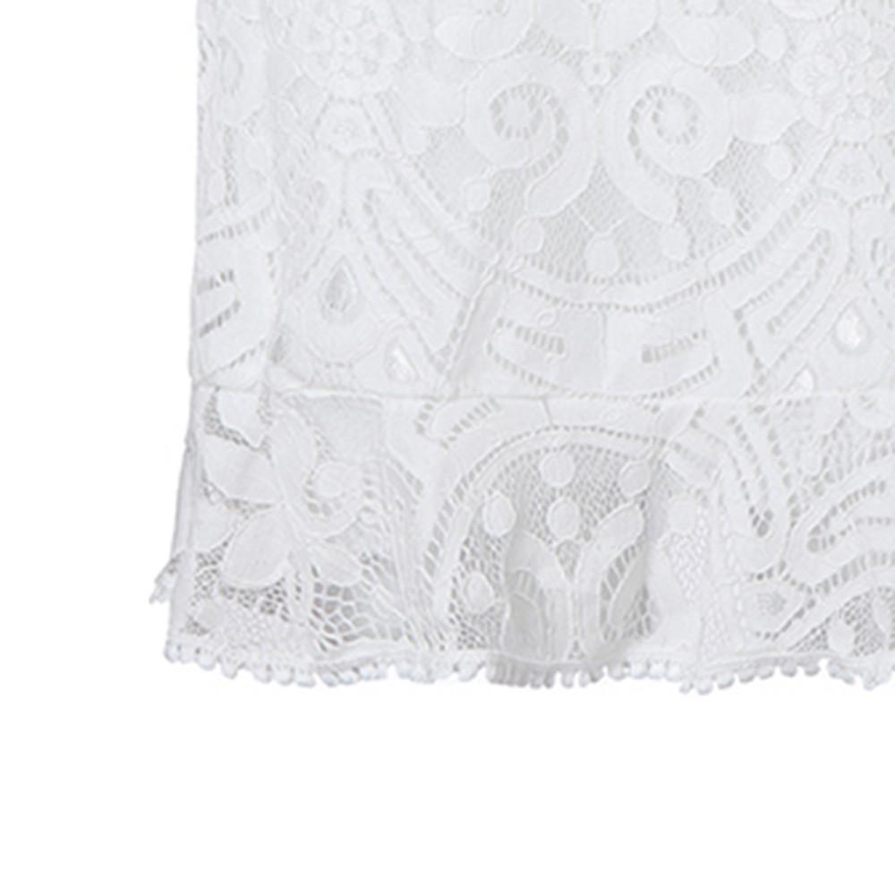 Women Solid O-Neck Lace Patchwork Long Sleeve Backless Party Bandage Dress