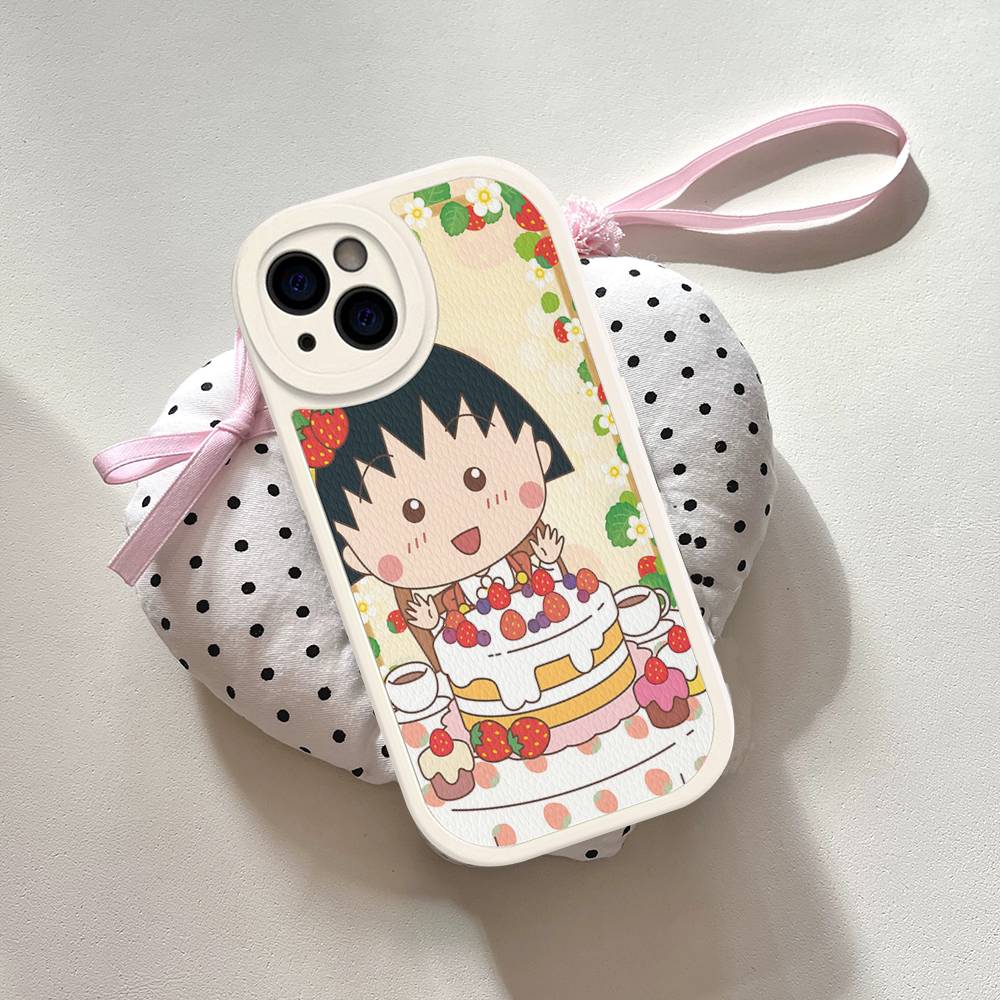 Catoon Chibi M-Maruko ChanS Phone Case For IPhone 16 15 14 13 12 11 Pro Max Plus Shockproof Leather Cover