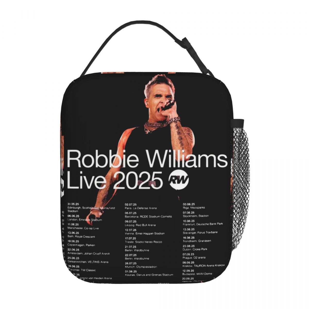 Insulated Lunch Bag Robbie Williams Live 2025 Tour Concert Lunch Container Ins Style Thermal Cooler Bento Box For School One Size