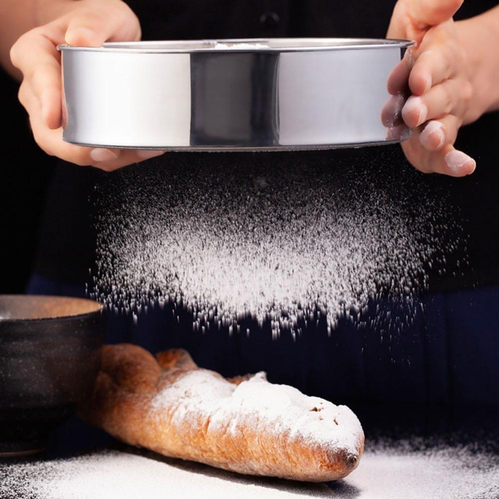 6PCS Round Flour Sifter Set Stainless Steel Kitchen Strainer Baking Sifter  Flour Sifting