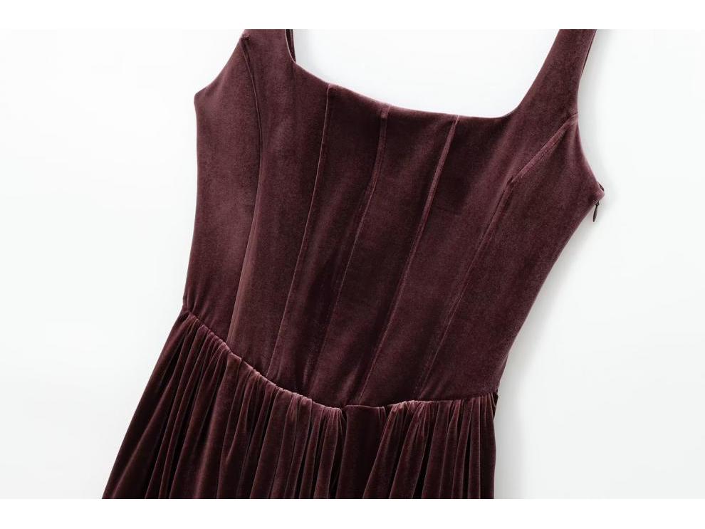 European & American Style Women's Velvet Bodycon Bustier Dress - Fashionable and Versatile Hot Seller