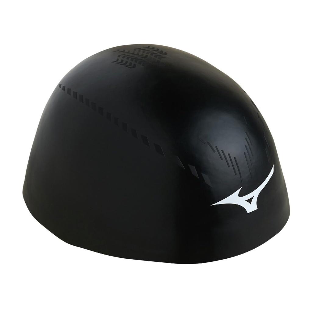 Mizuno GX SONIC RC PLUS N2JWA500 09 Silicone Swim Cap for Competitive Unisex Free Size Swimming, (Ear Coverage), Black,