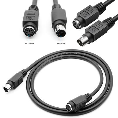 0.5m/1m/2m/5m Pure Copper Mouse Keyboard Extension Cable Head Round Male To Male To Female 6 Pin MD6 Pin Extender
