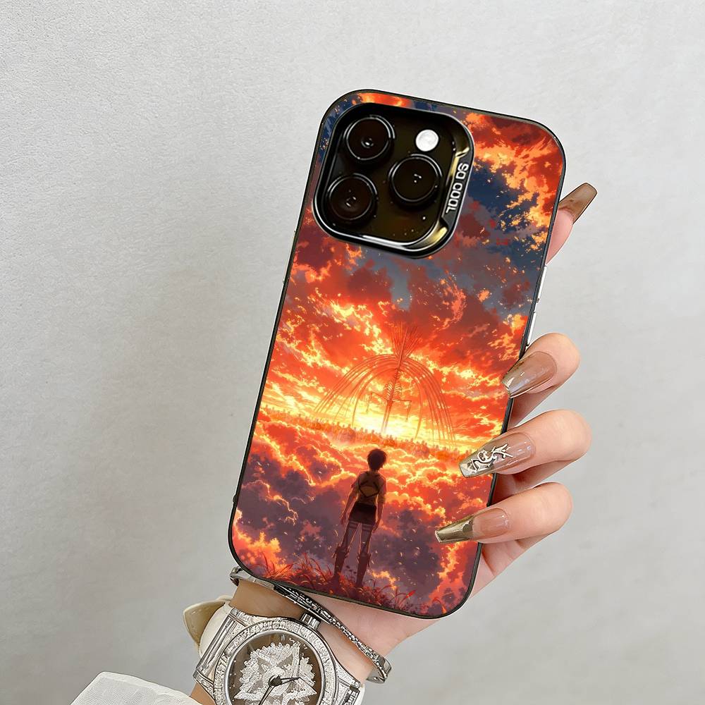 Anime Attack On Titan Phone Case For iPhone 17,16,15,14,13,12,11 Plus,Pro Max,XS,Colorful Silver Black Cover