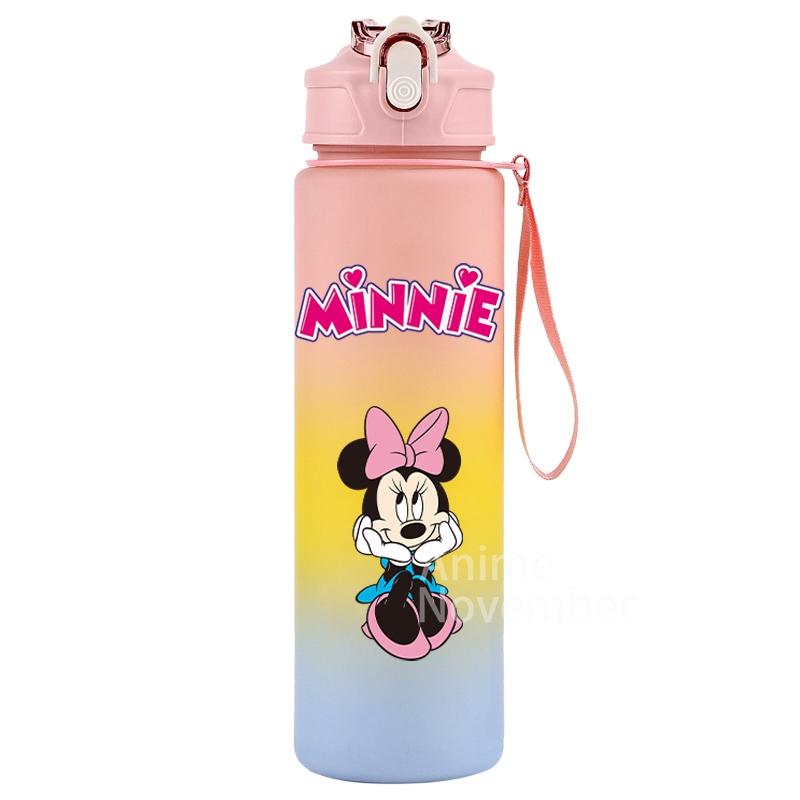 Disney Mickey Mouse Water Cup Minnie Gradient Straw 750Ml Large Capacity Camping Drinking Tools Outdoor Sports Minnie Water Cups