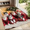 Christmas Cats Plaid Pajamas Carpet Rug Soft Washable Anti Slip Home Living Room Sofa Mats Personalized Christmas Rug
