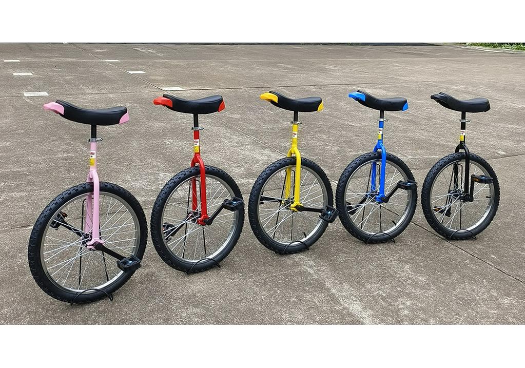 Height-Adjustable Single Wheel Unicycle with Steel Rim and Pedals