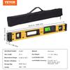Magnetic Torpedo Level, 600mm, LED Backlit Screen Mechanical Bubble Vials Ruler for 0-360 Degree, Gravity Sensor Aluminum Alloy Leveler Tool w/