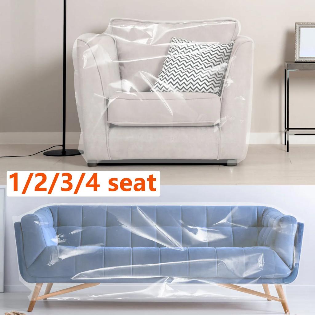 Couch Cover Pet Plastic Waterproof Dust Cover PE Transparent Furniture Covers Sofa Covers for Protection Against Cat Dog Clawing