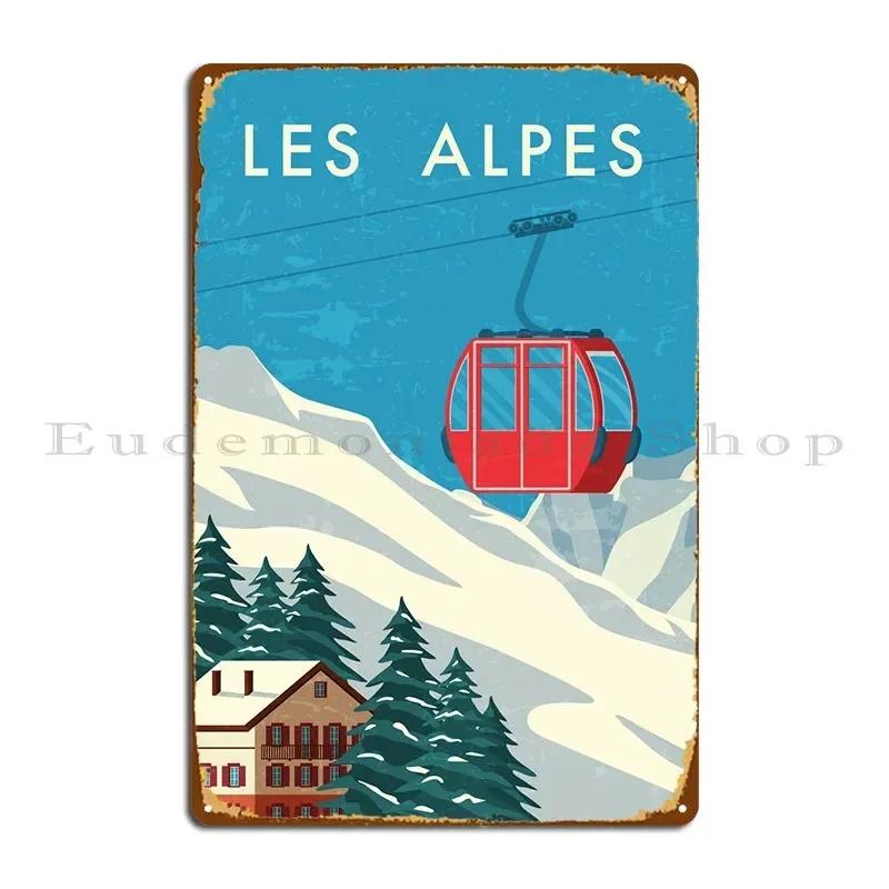 Alpen Österreich Schweiz Metallplakette Poster Erstellen Erstellen Wand Höhle Gedruckt Gestaltung Blechschild Poster